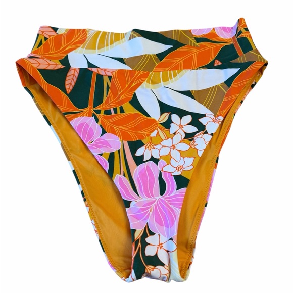 ✨NWT - Aerie Super High Cut Cheeky Tropical Floral Bikini Bottoms✨ - Picture 2 of 6